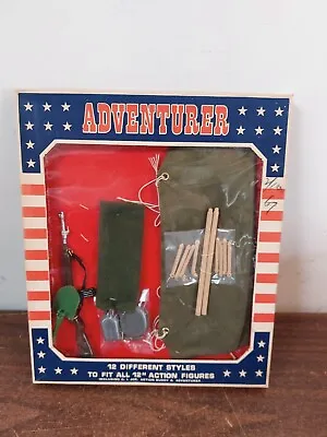 Vintage ADVENTURER 12  Figure KO Hong Kong GI Joe Tent Rifle Camping Set • $34.99