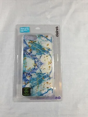 Claire's Accessories Blue And Gold Marble Effect IPhone 6/7/8+ Phone Case  • £3.49