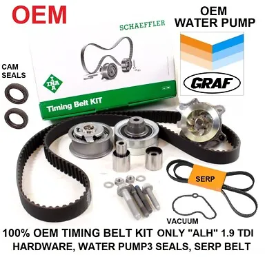 Oem Timing Belt Kit Water Pump Hardware Serp 100%oem Vw Tdi  1.9 Alh Tdi Diesel • $247.47