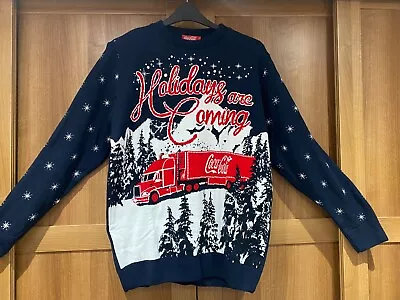 New Coca Cola Christmas Truck Navy Jumper Holidays Are Coming Large L 42-44  • £39.99