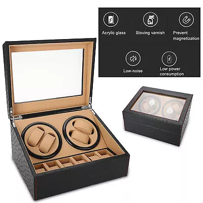 Automatic Watch Winder Box 6 Grids Storage +4 Automatic Watches Quiet Motor • $76.75