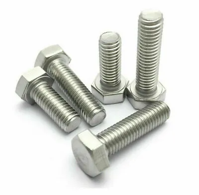 M12 12mm A4 Marine Grade Stainless Steel Fully Threaded Hex Bolt Hexagon Set • £5.15