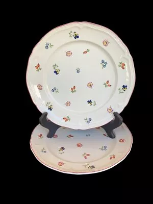 Villeroy & Boch Petite Fleur Set Of 2 Dinner Plates Multi Flower Sprigs • $26.96