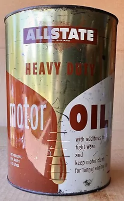 Vintage Allstate 5 Quart Heavy Duty Motor Oil Can Sears Exclusive • $45