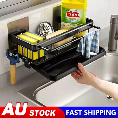 Kitchen Soap Rack Brush Caddy Sponge Holder Organizer Sink Tray Drainer Rack AU • $22.91
