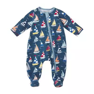 Mud Pie Sail Away Sailboat Zipper Sleeper  0-3M 6-9M • $21.60