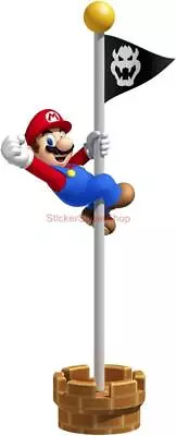 SUPER MARIO Bros FLAGPOLE Decal Removable WALL STICKER Decor Art FREE SHIPPING • $16.87