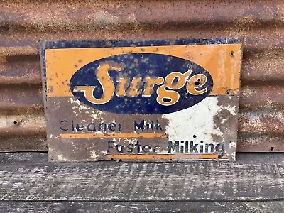 Surge Milker Sign Vintage Metal Sign Farm Sign Milk Tin Tacker Farming Sign Old • $149