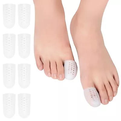 8 Pcs Silicone Breathable Gel Toe Caps For Big Toe Corns Callus Blisters Ingrown • $11.99