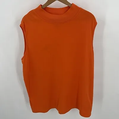 Vintage 90s 80s Only Necessities Women’s Plus Size 2X Orange Sleeveless Tank Top • £9.59
