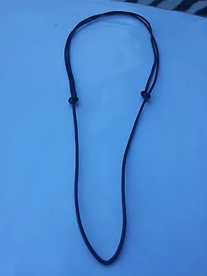 Black Pu Leather Cord Sliding Knot Adjustable  Necklace • £4.49