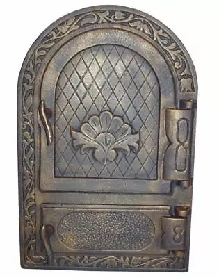 Cast Iron Fire Door Clay Bread Oven Pizza Stove Quality Gold (PR) 50 X 33 • £175.82