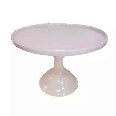 Mosser Large Milk Glass Pedestal Cake Plate Stand Crown Tuscan Pink BABY SHOWER • $112.05