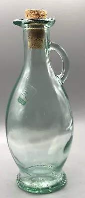 VINTAGE Italian Vetreria Etrusca VE Mod Dep Green Glass Decanter Bottle Handle  • $10