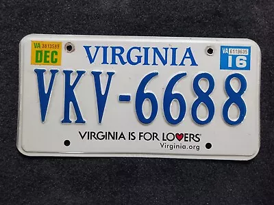 2016 Virginia Is For Lovers License Plate VKV - 6688 LO❤️ERS • $14.99