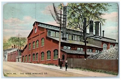 1909 The Hyde Windlass County Street Scene Bathe Maine ME Antique Postcard • $9.95