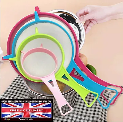 4Pcs Small Plastic Mesh Sieve Strainer Food Scoop Colander Kitchen Basket Red • £4.99