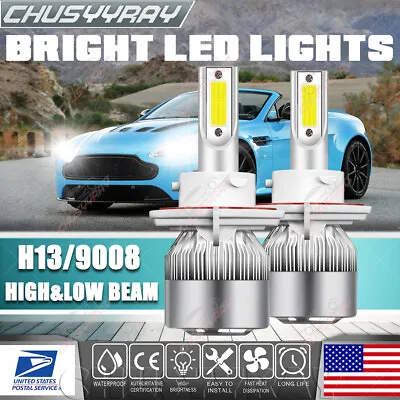 H13 9008 LED Headlight Kit Bulb 6000K 76000LM Hi/Lo Dual BEAM + Canbus Decoder • $14.99