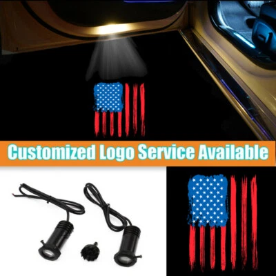 2pcs American Flag Logo Wired Car Door LED Welcome Projector Light For Chevrolet • $17.09