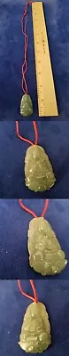 Vintage Natural Green Jade Lady Buddha Pendant Charm 24  Necklace Nl65 • $39.99