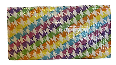 Duct Tape Wallet Clutch Rainbow Houndstooth Pattern 7.5  X 4  Pocketbook Pouch • £7.88