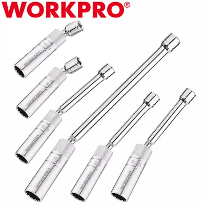 WORKPRO 6PCS Magnetic Swivel Spark Plug Socket Set 12 PT 9/16-13/16  14MM Socket • $48.99