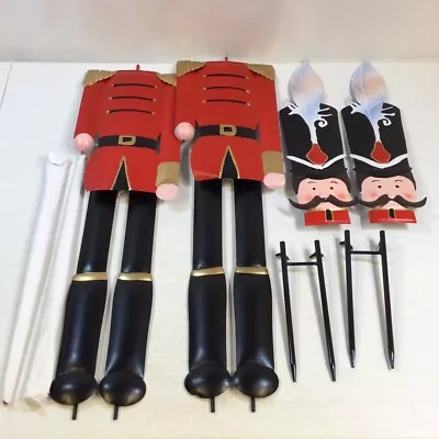 Marsui Black Red Outdoor Christmas Nutcracker For Garden Pathway 45 Inch 2 Pcs • $99.99
