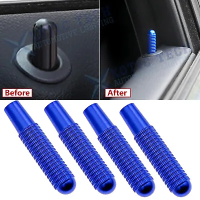 4x Blue Aluminum Interior Door Lock Knobs Pins Cover For Mercedes CLA200 CLA250 • $12.94