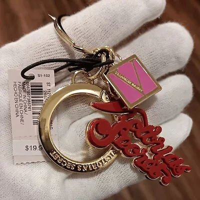 Victorias Secret Keychain Bag Charm Gold Monogram Logo Key Ring Nwt • $9.50