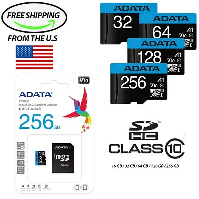 Micro SD Card With Free Adapter 16GB 32GB 64GB 128GB TF Memory Class 10 Fast • $5.90