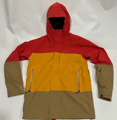 Marmot Elevation Jacket Ski Coat New NWT Men Large Red Yellow Tan Hood Winter • $145