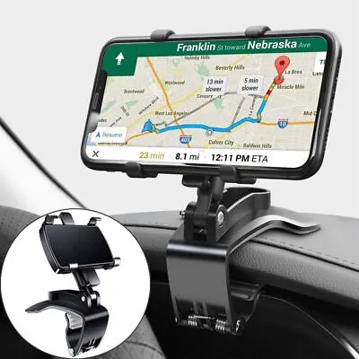 360° Universal Mobile Phone Holder Clip On Dashboard In Car Mount Stand Cradle • £4.29