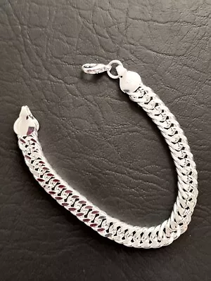 Super Nice 925 Silver Plated Whip Chain Bracelet 10mm 8  Long • $8.99