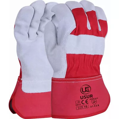 UCi Premium USUR Gardening Thick Canadian Leather Red Super Rigger Gloves XL • £5.50
