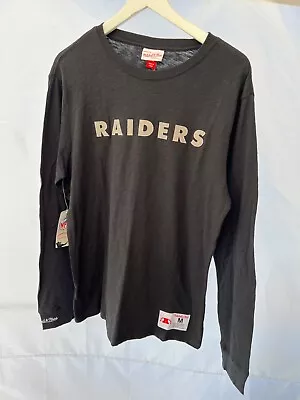 NWT Las Vegas Oakland Raiders Football Long Sleeve Mens Black Shirt M • $29.99