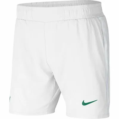 Mens 2XL XXL Nike Court RAFA Tennis Athletic Shorts Rafael Nadal White Green • $69.99