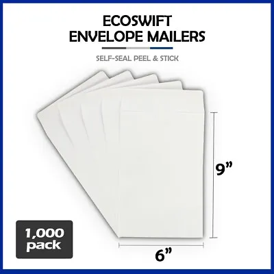 1000 6x9  EcoSwift  Brand Self-Seal Catalog Mailing Kraft Paper Envelope • $106.98