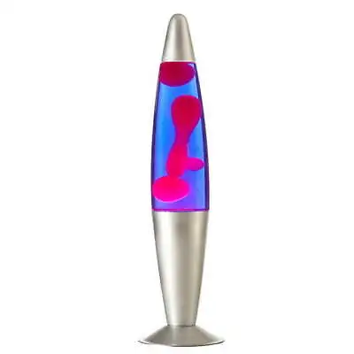 16  Pink/Purple Lava Motion Volcano Lamp Pink Wax In Purple LiquidSilver Metal • $14.86
