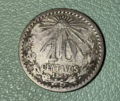 MEXICO 1925 10 CENTAVOS KM431 VERY FINE PLUS 0.720 SILVER Plata • $7.95