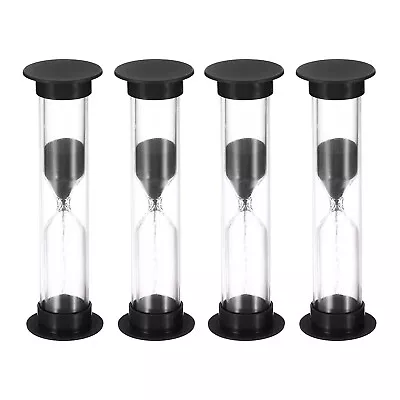 1 Minute Sand Timer 4Pcs Small Sandy Clock Count Down Sand Glass Black • $7.93