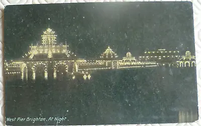 £0.99 • Buy Vintage Postcard - Brighton, West Pier At Night