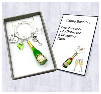 £4.99 • Buy 18th. 21st. 30th Birthday Gift. Prosecco Bottle. 123 Floor. Charm Keyring. Box