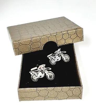 £7.99 • Buy MOTORBIKE Trial Bike MotoX Cufflinks, Novelty In Gift Box. Mens Ref 6-35