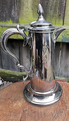 Antique James Dixon & Sons WINE FLAGON Alter Communion Silver Plated Lidded Jug • £121.97