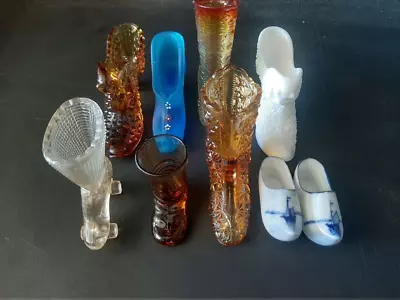 Vintage Lot Of 9 Glass Boots Vase See Pictures • $10