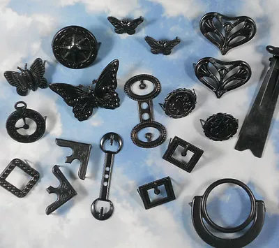  19 Asst DecoRivet Arte Metal Vintaj Rivets Black Assortment Hard To Find #V157 • $39.95