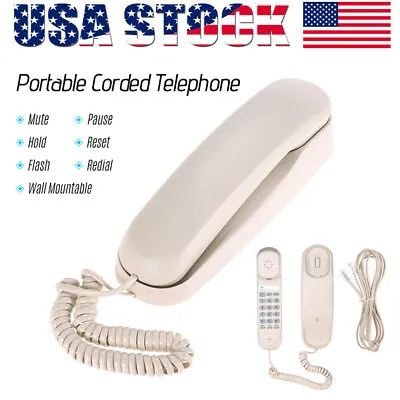 Bisofice Desktop Corded Landline Phone Corded Fixed Telephone Support Mute A5B3 • $12.96