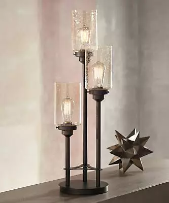 Libby Industrial Rustic Table Lamp 30  Tall Bronze Metal LED Bedroom Living Room • $179.99