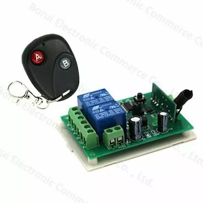 DC 12v Relay 2CH 433MHz Wireless RF Remote Control Switch Transmitter + Receiver • $12.06