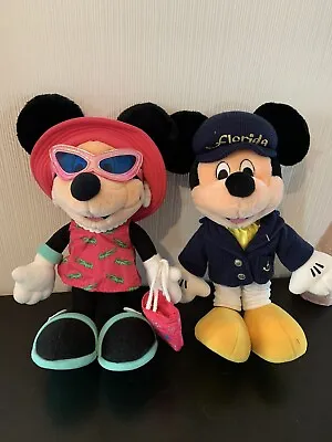 Disney Mickey And Minnie Mouse Florida Plush Toys • £20